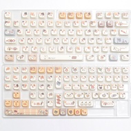 คีย์บอร์ดสุดน่ารักของแมว Sushi Cat Keycaps สูง MAO Siamese Cat MAC Heat Sublimation HI75 X77 F99 104