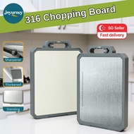 Joyurney Antibacterial Chopping Board 316 Stainless Steel Cutting Board Double Side Set Kitchen