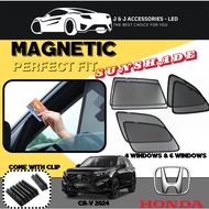 6Pcs Honda CRV 2024 Magnetic Sunshade Curve Window Shape Window Shield Protect UV