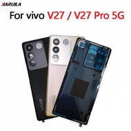 Back Glass Rear Cover For Vivo V27 / V27 Pro 5G Battery Door Housing Battery Back Cover + Camera Len