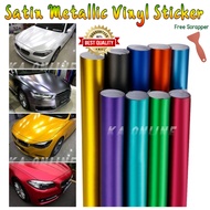 Car Matte Chrome Premium Quality Satin Metallic Vinyl Sticker Wrap Film For Car/Motor Body Sticker (