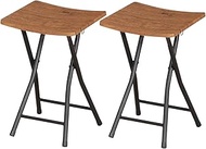 J-kitchens (Quantity 2) Chair Folding Stool, Brown, Product (W x D x H): 12.4 x 11.8 x 18.5 inches (