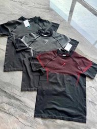 Gymshark Fitness Clothes Short-Sleeved T-Shirt Men's Training Clothes Sports Muscle onyx5.0 Quick-Dr