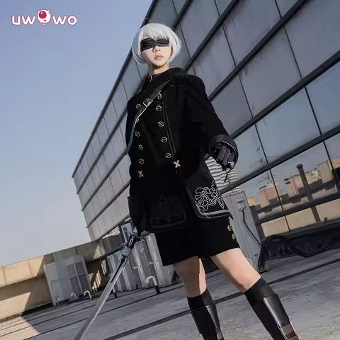 UWOWO 9S Cosplay Costume Yorhaa 9S Cosplay Collab Series: No.9 Type S Black Outfit Halloween Costume