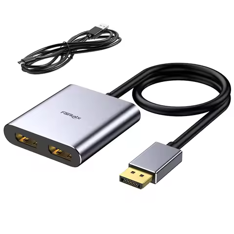 Fairikabe Displayport To Dual Displayport Splitter 4K 60Hz DP To Dual DP Hub For Monitors Desktop PC