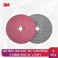 3M 982C 4 Inch Disc 36+ Cubitron II Fibre Disc (4"X5/8") (5Pcs/ Pack) 100mm x 16mm