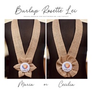 Burlap/Jute Rosette Lei For Guests