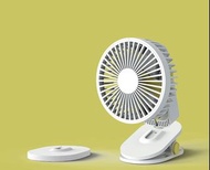 白色小風扇 學生書枱 靜音風扇 大風力 可座枱 可夾掛 大風力 充電式