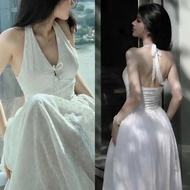 Summer Beach Long Backless Cross Knit Camisole Dress