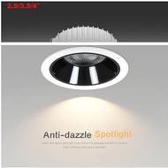 LED Downlight Ceiling Light Anti-Glare COB Downlight 7w  12w 18w Recessed Light AC85-220V Indoor Lighting