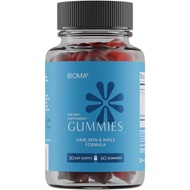 BIOMA Hair, Skin & Nails Beauty Gummies - Supports Growth & Strength with Biotin, Collagen, Zinc & V