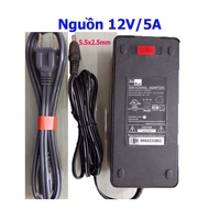 Nguồn 12V 5A chân zắc 5.5x2.5mm thích hợp các thiết bị: mắt camera đầu ghi camera màn hình máy tính
