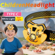 Smiling shark TD0211 LED Mini Headlight Super Bright 4 Mode Type-c Charging Kids Head Lamp White Red