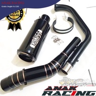 Custom exhaust Yamaha XSR155 XSR 155 full system black dof