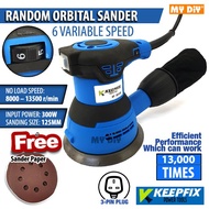KEEPFIX Random Orbital Wood Sander Machine 300w Speed Control Orbital Sander Machine FOC Sand Paper