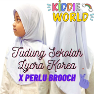 (5Y - 12Y) Tudung Sekolah Budak Lycra Putih Dagu Bergetah Pinless / Hitam Jenis Sarung Size SS - L P