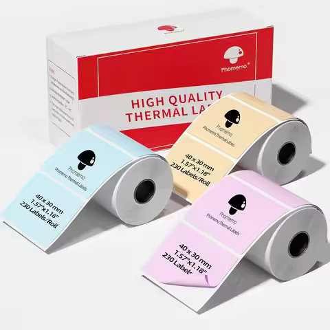 Phomemo M110 Labels Color M200 Label 40x30MM for M220 M200 M120 M110S M110 Printer Labels Pink/Khaki