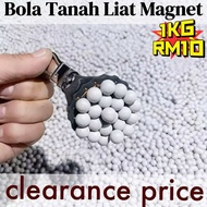 Stok 1kg/500g 8mm 10mm 9mm borong Clay seads ball 泥球泥丸钢球liat Magnetic Mudballs Hard Clay Ball Non- H