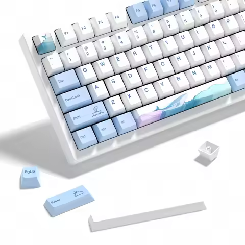 KBDiy 143 Keys PBT Cherry Profile Keycap for Mechanical Keyboard Cute Ocean Whale Keycaps Custom for
