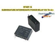 (1 Set Of 4 Pieces) HF46F-G SUBMINIATURE INTERMEDIATE POWER RELAY 12V 7A 4 Legs (Code Ly25705)