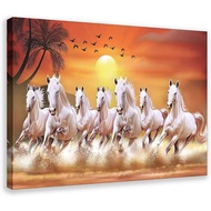 Seven Lucky Running Wild Horses Wall Art Animal Posters Running Horses Wall Art Canvas Poster Bedroo