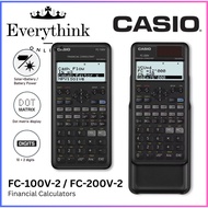 CASIO FC-100V-2 (BATTERY) / FC-200V-2 (SOLAR BATT) 2ND EDITION FINANCIAL CALCULATOR 4LINE DISPLAY DO