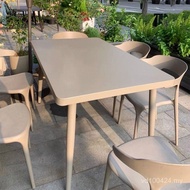 Bar Keluli Tahan Karat Komersial Selebriti Internet Meja Makan Luaran dan Kerusi Meja Keluli Karbon 