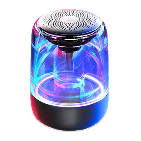 C7 Transparent Crystal Blue Tooth Speaker Colorful Atmosphere Light Emitting Wireless Speaker TWS Bo