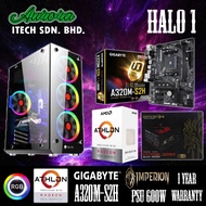 ( GAMING PC ) GAMING PC HALO 1 / AMD ATHLON 3000G / GIGABYTE A320M - S2H / PSU IMPERION 600W / 8GB D