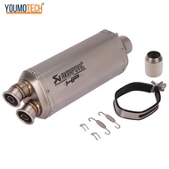 51Mm Universal รถจักรยานยนต์ท่อไอเสียท่อปลายท่อท่อ Dual Outlet ถอด DB Killer สำหรับ TNT600 Ninja400 