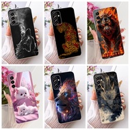 Cartoon Cover For Samsung Galaxy M23 F23 5G Casing SM-M236B SM-E236B Dragon Lion Wolf Soft Silicone 