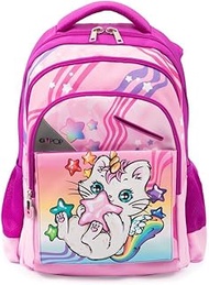 Meowcorn Backpack with 3 Compartments, Inner Pockets and Side Pockets for Water Bottle, Padded Back