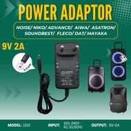 9Volt 1.5A Adapter chas charger speaker portable wireless Noise/niko/advance/aiwa/asatron/sounbest/f