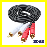 SDVB 2RCA Male to 2 RCA Male Audio Video Cable RCA Audio Splitter Cable for DVD Sound TV box Louder 1.5M SDGG