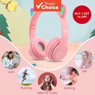 Earphone Foldable Cat Ear Wireless Headphones Bluetooth Luminous With Microphone Stereo Sound Over E