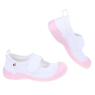 童鞋(16~21公分)Moonstar日本製絆帶自黏式淺粉色兒童室內鞋I2N024G