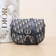 Dior Bobby 中號 22 藍色 帆布 金扣 2020