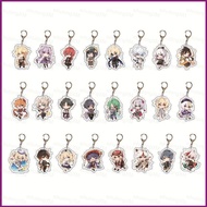 HT Genshin Impact 6cm Keychain Anime Bag Pandant Keyring Key Chain Xiao Ningguang Zhongli Hu Tao Acr