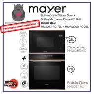Mayer Rose Gold MMSO17-RG 72L Built-In Oven + MMWG30B-RG 25L Built-in Microwave Bundle deal (FREE In