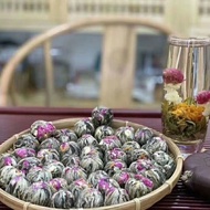2024 Craft Flower Tea Double Dragon Playing Beads Jasmine Tea Blooming in Water Influencer Modeling 
