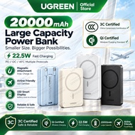 UGREEN 20000mAh 3C+Qi2 Magnetic Powerbank Wireless Fast Charging Magsafe PD 20W Lightweight USB Type