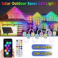 15M/20M Solar Smart Outdoor Eaves LED Lights Eaves Decor String Lights Garden Party Yard Christmas D