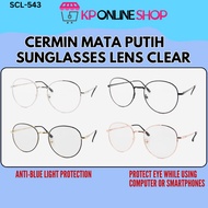 READY STOCK anti blue light retro round metal sunglasses clear korean fashion spek mata putih cermin