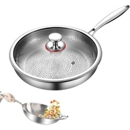 Titanium Hammered Pan Pro dengan Penutup, Stainless Steel Hammered Pan Pro, Pelbagai fungsi Tahan Ca
