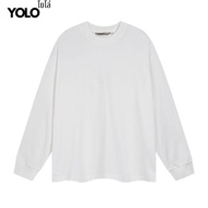 YOLO เสื้อสเวตเตอร์ OVERSIZE เสื้อสเวตเตอร์โอเวอร์ไซส์ เสื้อคอตตอน คอกลม แนวสตรีท 8803