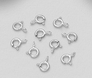 Silver thai  5mm Silver Round Spring Clasp Findings ตะขอห่วงสปริง ตะขอเงินแท้ ตะขอสปริงกลม เงินแท้92