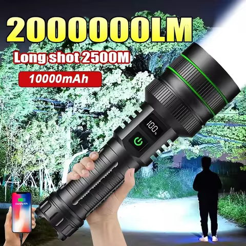 New 800W Ultra Powerful Flashlight Rechargeable LED Flashlight Tactical Torch Zoom High Power Flashl