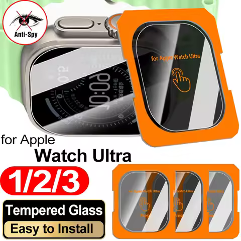1-3Pack Privacy Screen Protector with Installation Anti-Spy Tempered Glass Films for Apple Watch Ult