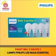 PHILIPS ESSENTIALS LED BULB 7 WATT E 27 6500K - BUY 3 GET 1 FREE LAMP PACKAGE