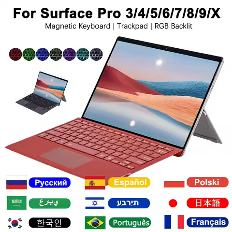 Backlit Bluetooth Keyboard For Microsoft Surface Pro 3 4 5 6 7/7+ 12.3inch,For Surface Pro 8 9 10 11